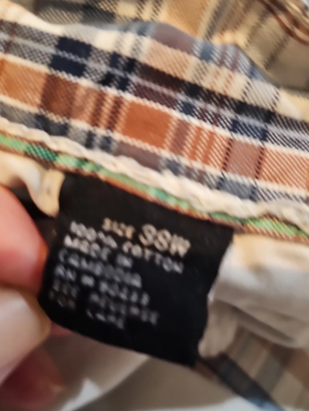 PACSUN Kirra Surf Men's Plaid Cotton Bermuda Shorts - Cream & Brown, 38W